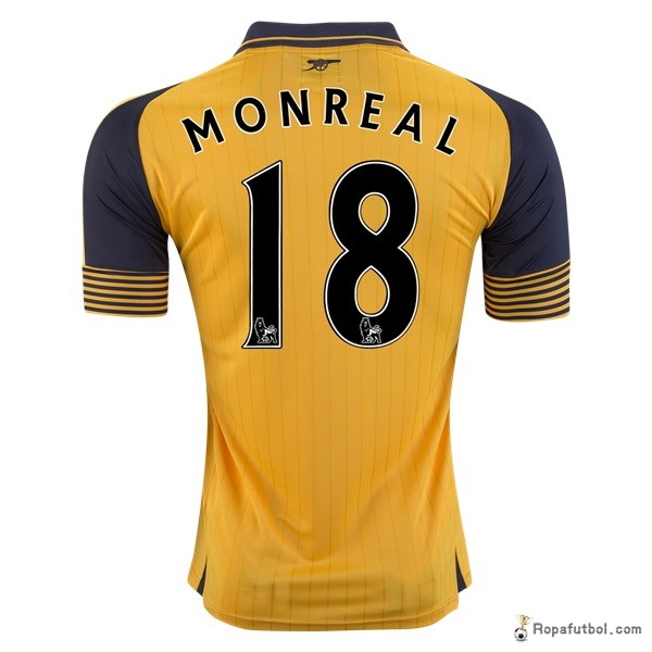 Camiseta Arsenal Replica Segunda Ropa Monreal 2016/17 Amarillo